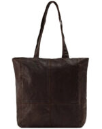 Tote Bag Shopper Handbag – Brown Leather Shoulder Bag with Zip Closure - Image 5