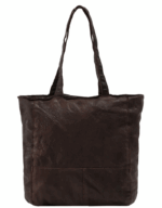 Tote Bag Shopper Handbag – Brown Leather Shoulder Bag with Zip Closure - Image 3