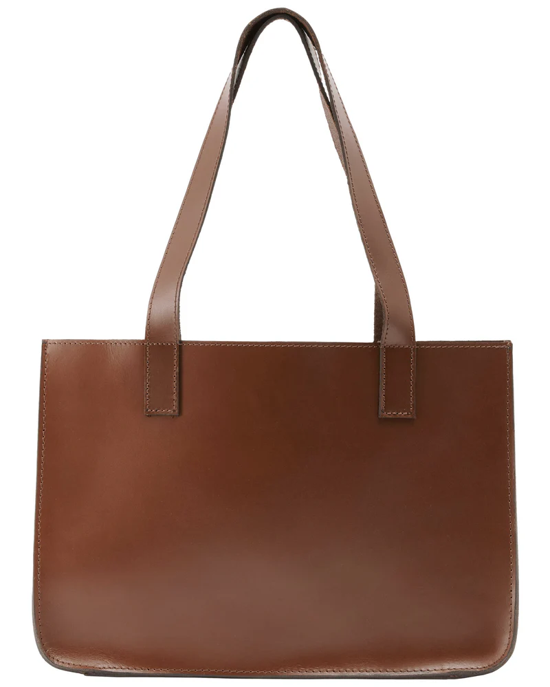 2H202-78-1_hinten-handtasche-lederznMtiDUSeiSbT Tote Bag Shopper Leather Tote Bag – Brown Leather Handbag Laptop Case, Stylish and Practical - Image 1