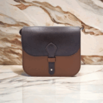 Brown Leather Crossbody Bag – Handmade Moroccan Geometric Sling Bag | Genuine Cowhide Everyday Bag with Adjustable Strap