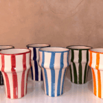 Ceramic Striped Cups  Moroccan Handmade Pottery – Tasses en Céramique Artisanales