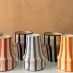 Ceramic Striped Cups  Moroccan Handmade Pottery – Tasses en Céramique Artisanales - Image 2