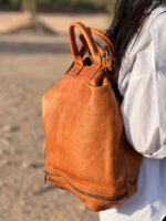 Convertible Leather Backpack, Handbag & Crossbody Bag | Handmade Moroccan Soft Leather 3-in-1 Bag for Everyday Use - Image 5