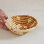 Grasslands Wheat Mini Basket – Handwoven Sisal & Sweetgrass Bowl | Fair Trade African Craft