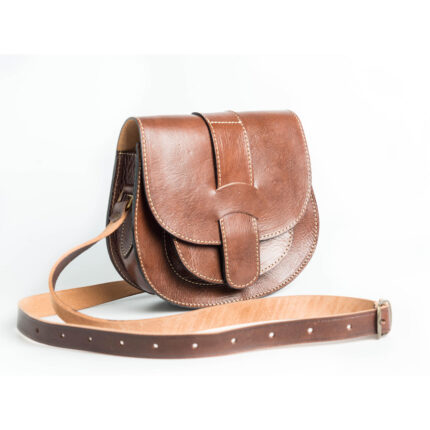 Handmade Moroccan Leather Crossbody Bag  Geometric Cowhide Sling Bag with Adjustable Strap & Magnetic Closure