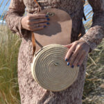 Handmade Moroccan Raffia Handbag – Round Woven Bag with Leather Accents  Lightweight Boho Shoulder Bag - Image 4