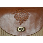 Handmade Moroccan Raffia Handbag – Round Woven Bag with Leather Accents  Lightweight Boho Shoulder Bag - Image 5