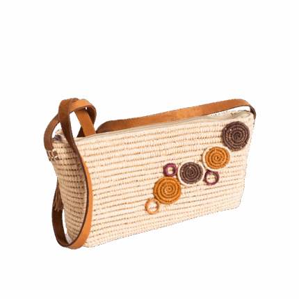 Handmade Moroccan Rectangle Raffia Handbag – Woven Straw Bag with Leather Strap | Lightweight Summer Tote