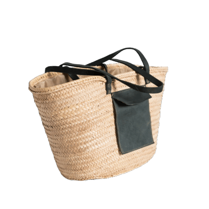 Handmade Moroccan Straw Beach Bag – Woven Palm Basket Tote with Dual Straps  Eco-Friendly Summer Bag