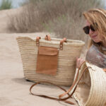 Handmade Moroccan Straw Beach Bag – Woven Palm Tote with Leather Straps | Lightweight Summer Basket - Image 3