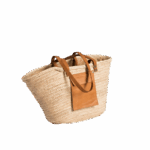 Handmade Moroccan Straw Beach Bag – Woven Palm Tote with Leather Straps | Lightweight Summer Basket