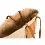 Handmade Moroccan Straw Beach Bag – Woven Palm Tote with Leather Straps | Lightweight Summer Basket - Image 4