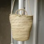 Handmade Moroccan Straw Companion Bag – Medium Woven Palm Basket | Eco-Friendly Summer Tote by Linck Studio