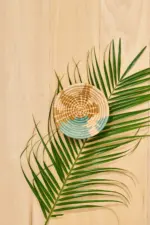 Handwoven Driftwood Mini Basket – Natural Sisal & Sweetgrass | Rwandan Craft Decor