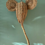 Handwoven Reed Elephant Head Wall Decor – Handmade in Morocco