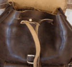 Leather Backpack – Handcrafted Full Grain Cow Leather with Side Pockets and Large Circular Zipper Opening - Image 3