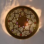 Merzouga Moroccan Ceiling Light – Handmade Copper Pendant Lamp  Hand-Engraved Geometric Design