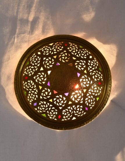 Merzouga Moroccan Ceiling Light – Handmade Copper Pendant Lamp  Hand-Engraved Geometric Design