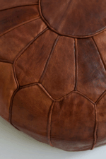 Moroccan Deluxe Leather Pouf – 100% Genuine Full-Grain Vegetable-Tanned Leather, Unfilled Cover - Image 5