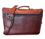 NEW! Moroccan Leather Men’s Messenger Bag – Handcrafted with Kilim Accents, Adjustable Strap - Image 14