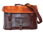 NEW! Moroccan Leather Men’s Messenger Bag – Handcrafted with Kilim Accents, Adjustable Strap - Image 4