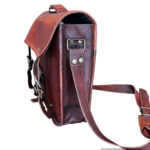 NEW! Moroccan Leather Men’s Messenger Bag – Handcrafted with Kilim Accents, Adjustable Strap - Image 2