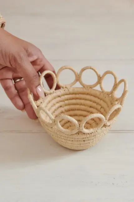 Natural Rings Catch-All Mini Basket – Handwoven Sisal & Sweetgrass Bowl | Fair Trade African Craft