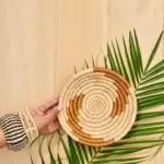 Sand Swirl Mini Basket – Handwoven Sweetgrass & Sisal Bowl | Fair Trade Boho Home Décor from Rwanda