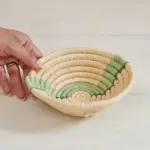 Sea Stripe Mini Basket – Handwoven Sisal & Sweetgrass Bowl | Fair Trade Rwandan Craft