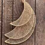 Set of 3 Decorative Raffia Moons – Handmade Moroccan Wall Hanging