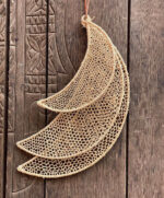 Set of 3 Decorative Raffia Moons – Handmade Moroccan Wall Hanging