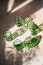 Set of 6 Beldi Green Glasses with Copper Accent – Recycled Glass, Moroccan Artisan Craft - Image 6