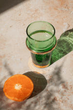 Set of 6 Beldi Green Glasses with Copper Accent – Recycled Glass, Moroccan Artisan Craft - Image 5