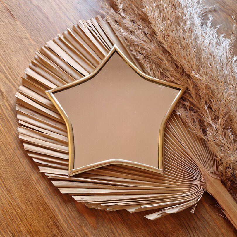 Star-Shaped Mirror 15cm – Handmade Moroccan Wall Decoration (1) Star-Shaped Mirror 15cm – Handmade Moroccan Wall Decoration - Image 1