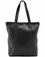 Tote Bag Handbag Shoulder Bag – Black Leather, 15" Device Compatible, Zipper Closure - Image 8