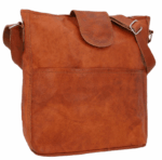 Tote Bag Handbag Shoulder Bag – Brown Leather, Vintage Design, Adjustable Strap, Zipper Closure, A5 Format - Image 4