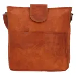 Tote Bag Handbag Shoulder Bag – Brown Leather, Vintage Design, Adjustable Strap, Zipper Closure, A5 Format