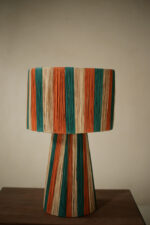 Colored Raffia Table Lamp – Handmade Moroccan Lamp - Image 3