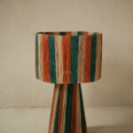 Colored Raffia Table Lamp – Handmade Moroccan Lamp