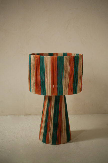 Colored Raffia Table Lamp – Handmade Moroccan Lamp