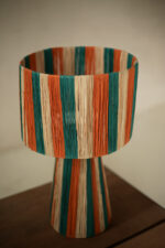 Colored Raffia Table Lamp – Handmade Moroccan Lamp - Image 5
