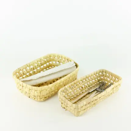 🌿 Cutlery Basket – S | Handwoven Palm Leaf Table Organizer