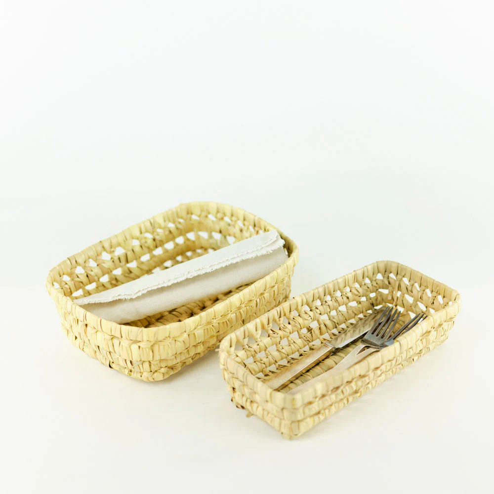 🌿 Cutlery Basket – S Handwoven Palm Leaf Table Organizer (3) 🌿 Cutlery Basket – S | Handwoven Palm Leaf Table Organizer - Image 1