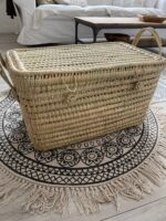 🌿 Malle / Coffre L – Handwoven Palm Storage Chest - Image 3