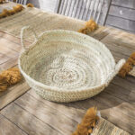 🌿 Natural Palm Basket – Handwoven Moroccan Craft