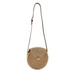 👜 Anouk Raffia Round Crossbody Bag – Handmade Moroccan Raffia Purse with Leather Straps - Image 3