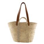 👜 Farmer Basket Bag – Handmade Moroccan Palm Tote with Leather Straps & Inner Lining - Image 3