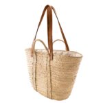 👜 Farmer Basket Bag – Handmade Moroccan Palm Tote with Leather Straps & Inner Lining - Image 4