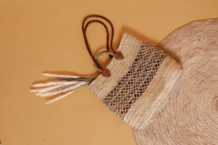 👜 Nette Tote Basket Bag – Handmade Moroccan Palm Tote with Leather Straps