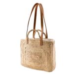 👜 Nette Tote Basket Bag – Handmade Moroccan Palm Tote with Leather Straps - Image 4